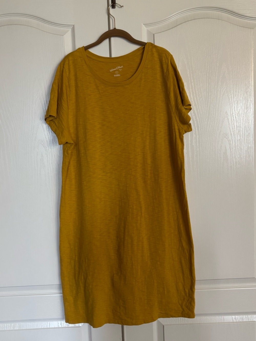 Universal Thread 100% cotton mustard short sleeve T shirt dress size 1X